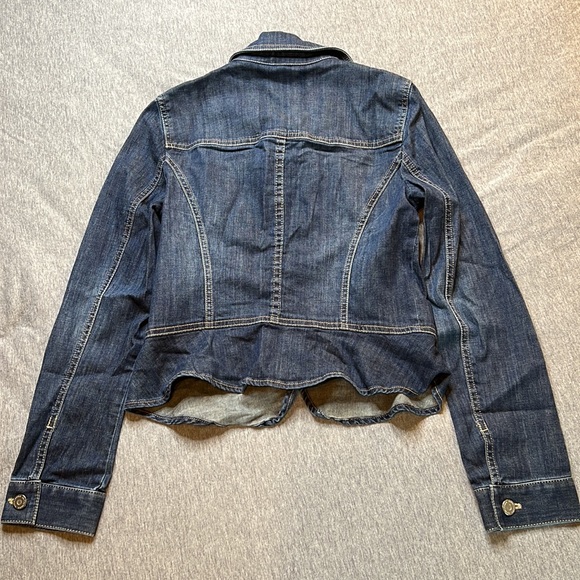 White House Black Market Blue Denim Jean Jacket Sz 00 Check Measurements - Picture 6 of 10
